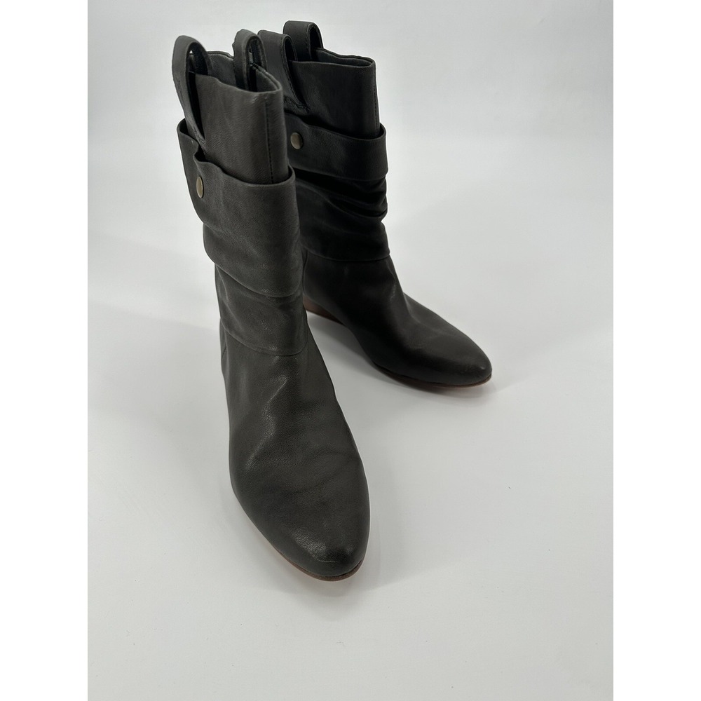 Frye Boots Leather Ankle Boots Women's Sz 6.5 Slouch Boots, Sam Double Shaft